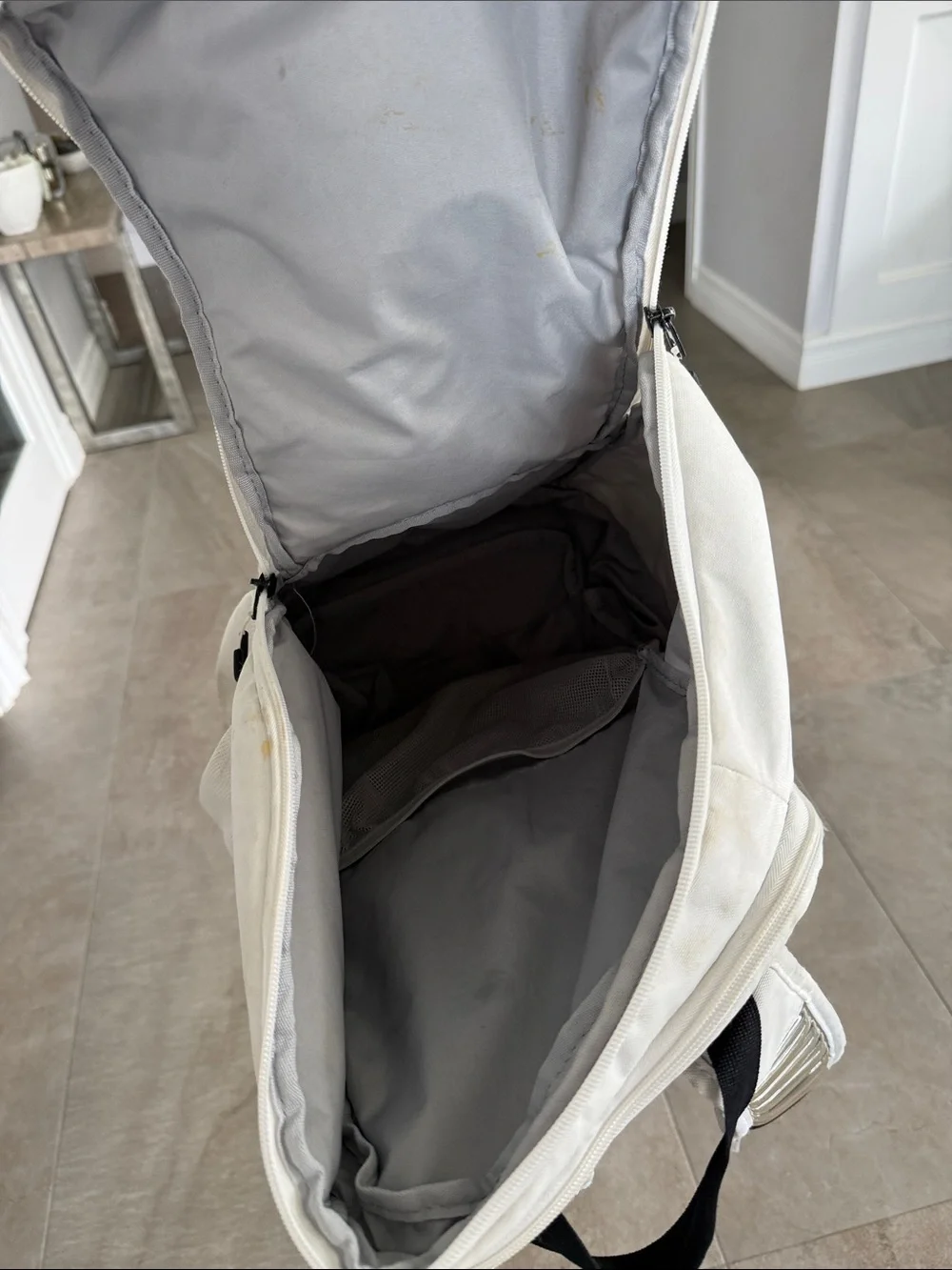 Nike Elite White and Black Men's Backpack with Gold Swoosh